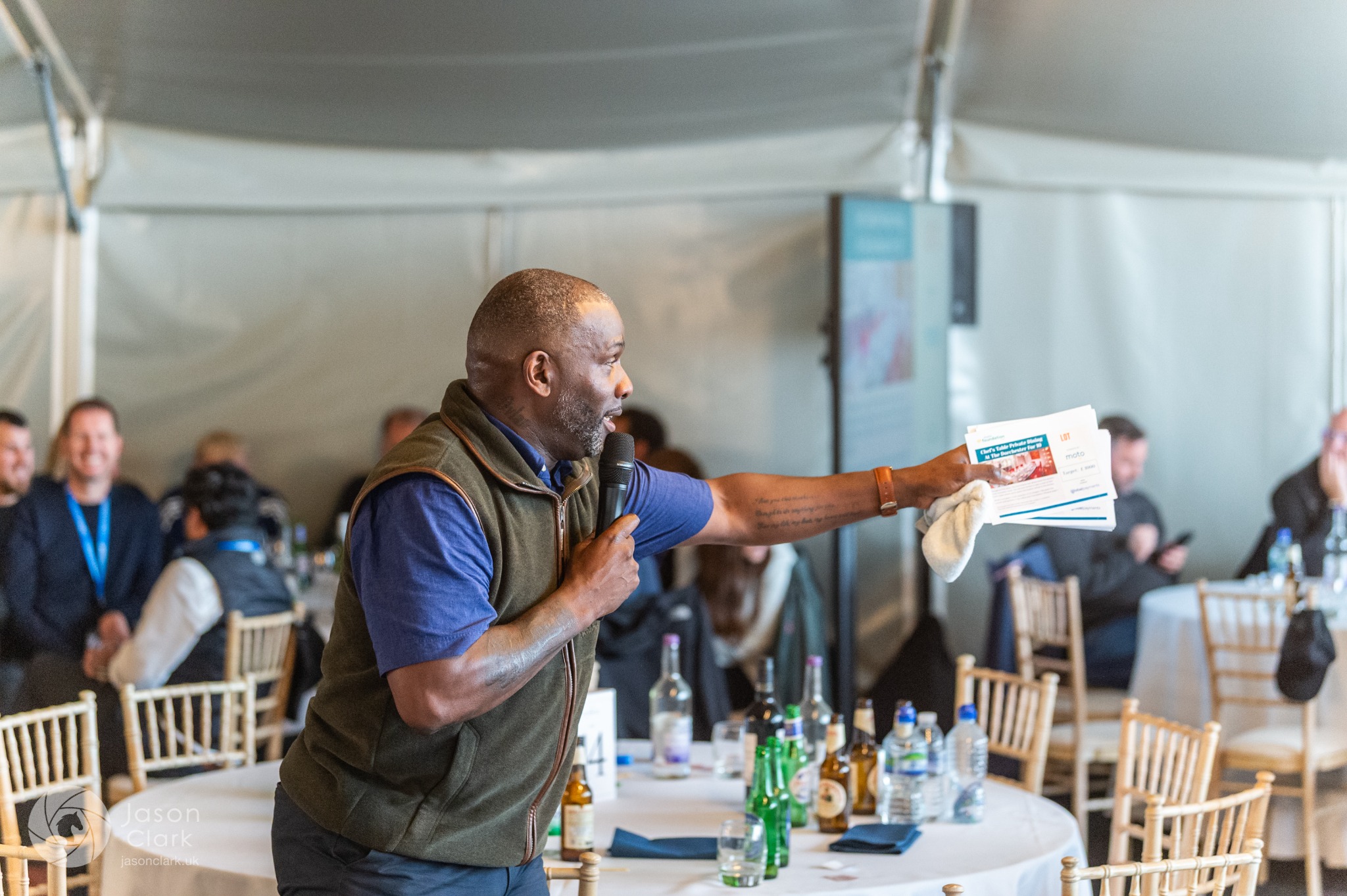 Charity auction during corporate event